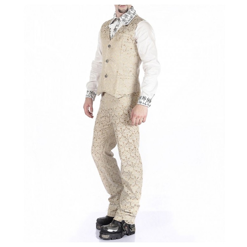 Pentagramme Palatine Men Cream Color Waistcoat 